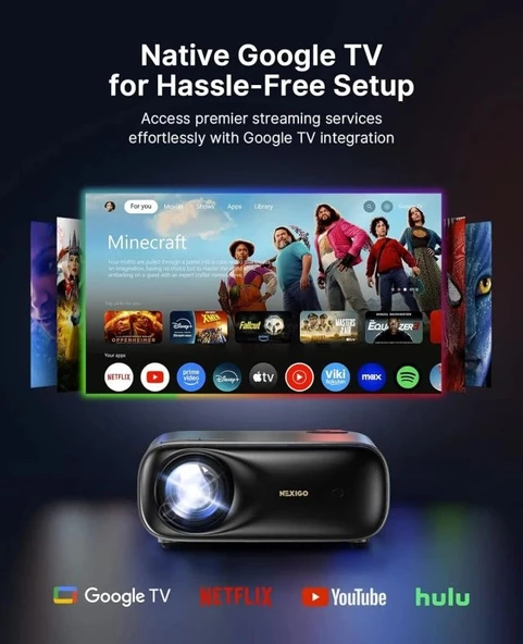 NexiGo PJ40 Ultra Dış Mekan Netflix Projektörü, 800 ANSI Lümen - 2