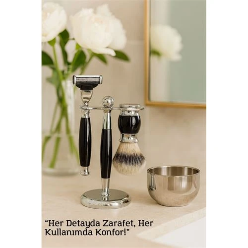 Koleksiyon Tıraş Seti – 304 Cerrahi Çelik & Kemik Saplı | Çift Cidarlı Tıraş Tası Icardi Collection ürün görseli