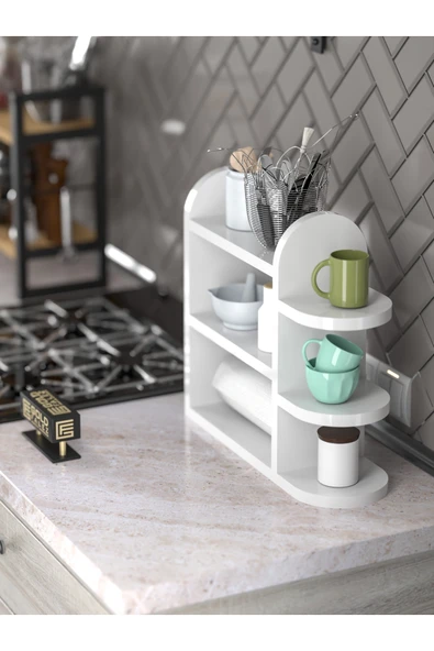 Tv Sehpası Tv Ünitesi Beyaz Gümüş 160 Cm Saraylı 5063 - 4