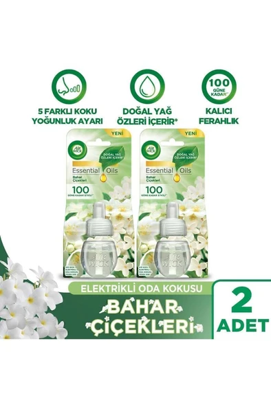 Air Wick Elektrikli Oda Kokusu Yedek Şişe Bahar Çiçekleri - Esansiyel Yağlar Içerir x 2