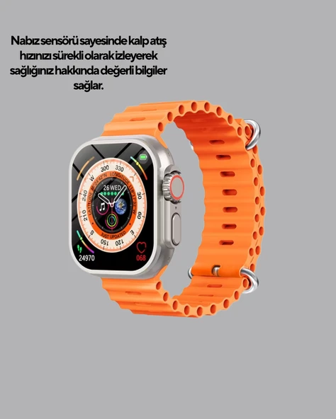 Kordonlu Akıllı Saat – Sesli Görüşme, GPS, Nabız ve Uyku Takibi - Resim 5