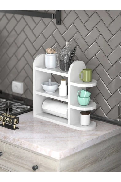 Tv Sehpası Tv Ünitesi Beyaz Gümüş 160 Cm Saraylı 5063 - 6