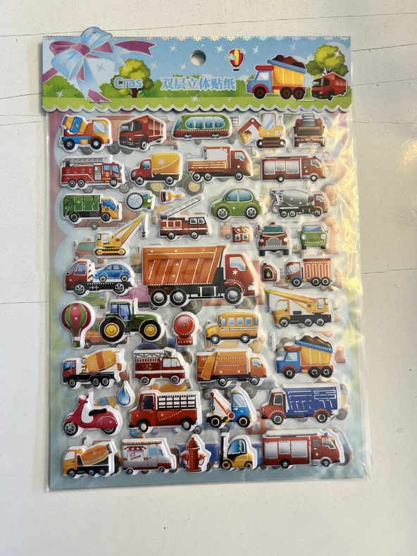Kabartma Taşıtlar Sticker Etkinlik Oyunu 2 Kartela Birden Model20 ürün görseli 1