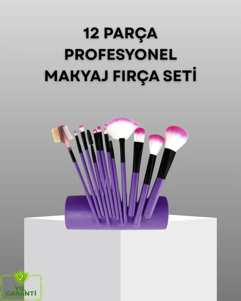 Ultra Yumuşak 12’li Makyaj Fırça Seti – Dökülme Yapmaz, Dalin Şampuan ile Temizlenebilir ürün görseli 1
