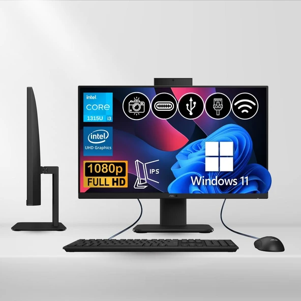 Asus V440VAK-I38256B0D ATL34 i3-1315U 32GB DDR5 512GB Nvme SSD 23.8" IPS FHD W11Pro Siyah All In One Bilgisayar ürün görseli 1