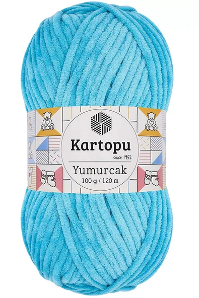 1 Adet Yumurcak Kadife El Örgü İpi Turkuaz K515 ürün görseli 1