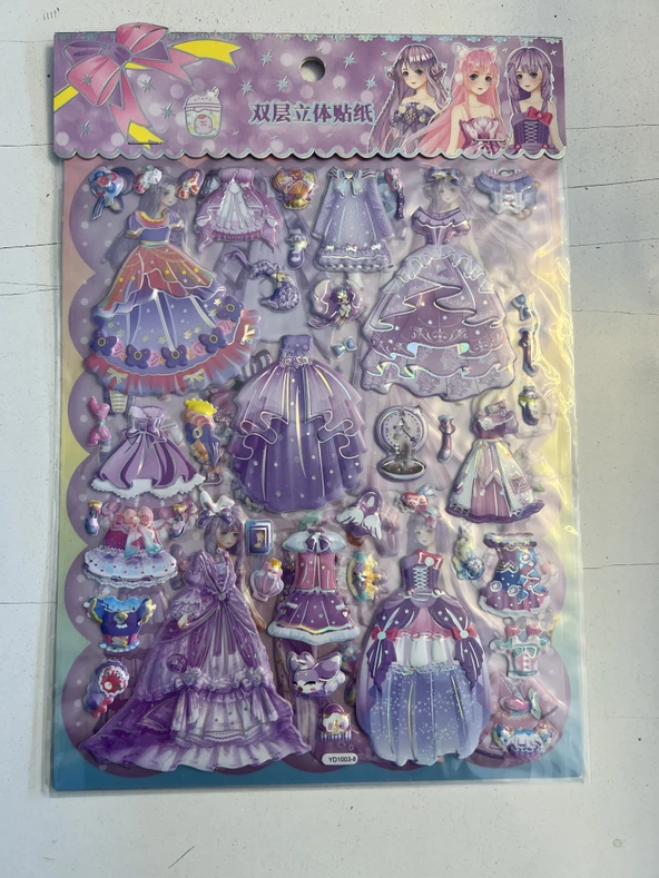 Sticker Prenses Elbise Giydirme Etkinlik Oyunu 2 Kartela Birden Model14 ürün görseli 1