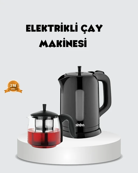 Çaycı Cam Demlikli 1800W Güçlü ve Sıcak Tutmalı Elektrikli Çay Makinesi