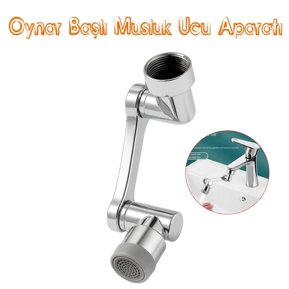 Evye Musluk Başlığı 180° Döner Perlatörlü Esnek Su Tasarruflu Krom Mutfak Bataryası Adaptör Musluk ürün görseli