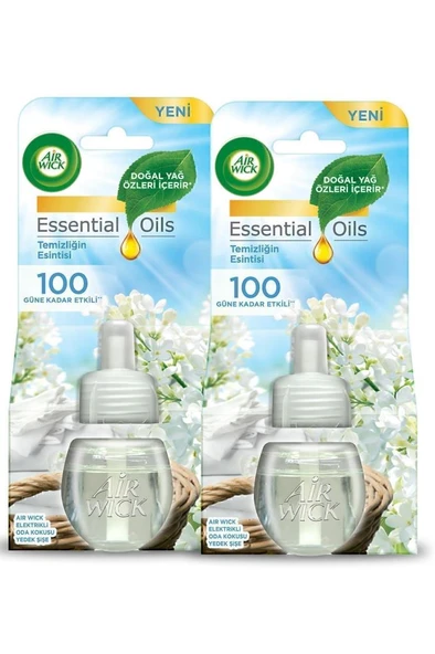 Air Wick Elektrikli Oda Kokusu Yedek Şişe Temizliğin Esintisi - Esansiyel Yağlar Içerir x 2 - 2