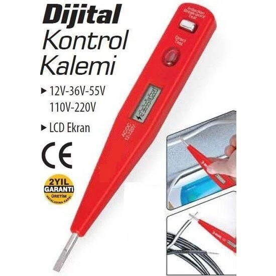 Profesyonel Dijital Kontrol Kalemi Tornavida Voltaj Ölçer - Resim 3