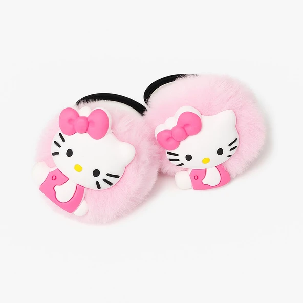 Hello Kity Peluş Lastikli Kız Çocuk Toka Set 2li - Resim 2