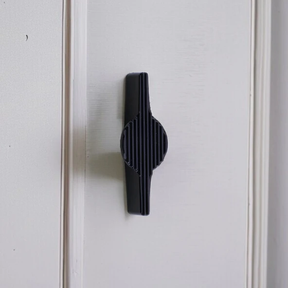 Siyah Kulp Düğme 64 mm Çekmece Mutfak Salon Odası Mobilya Dolabı Dolap Kulpu Kulbu Plastik Kulp - 5