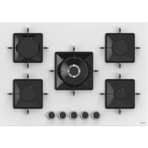 Ferre Ss Serisi Beyaz 5 Gözlü Ankastre Set ( QBL62CB-SS036-D064 ) - Resim 3