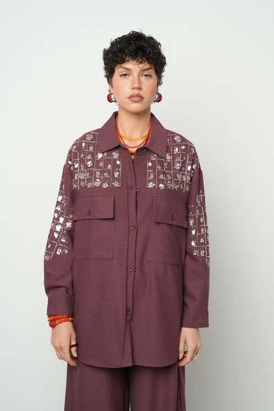 Kadın Robası Ve Kolları Nakış - Boncuk İşlemeli Ceket