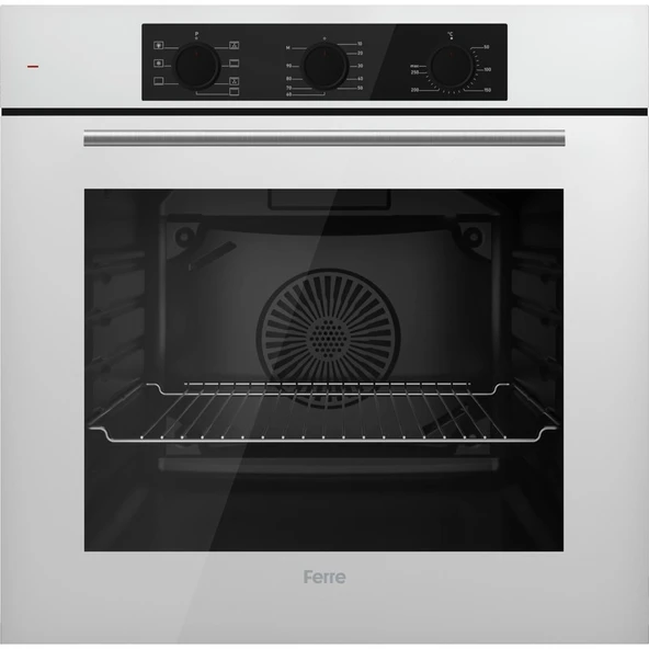 Ferre QBL62CB - SS206 -D087 60 cm Beyaz Cam Turbolu Ankastre Set -Yeni 2025 - Resim 2