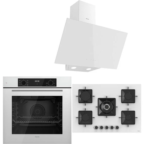 Ferre Icon Plus 75 Serisi 3lü Cam Ankastre Set (QBL63CB-SS036-D078) ürün görseli