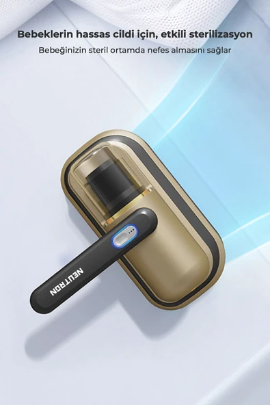 NEUTRON Anti Alerjen Uv Işınlı Şarjlı Yatak Ve Koltuk Akar Bakteri Temizleyici El Süpürgesi Gold - Resim 4