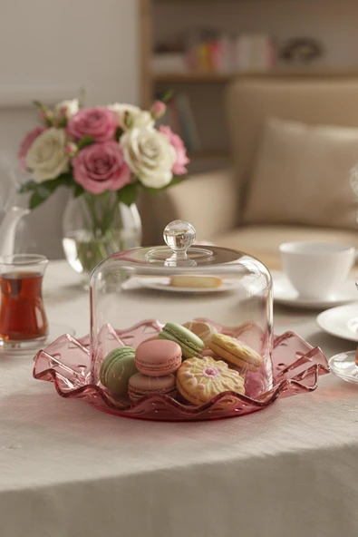 Mürdüm Akrilik Delikli Fanus Sunum ve Saklama Kabı - 2 Parça - Resim 2