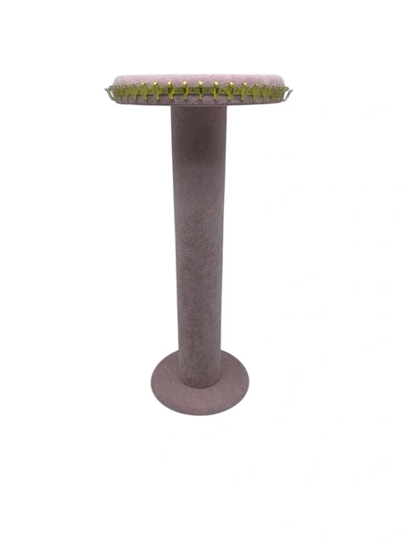 Süet Kumaş Pembe Renk 35 cm Yuvarlak Model Kolye-tesbih-bileklik Standı - Resim 2