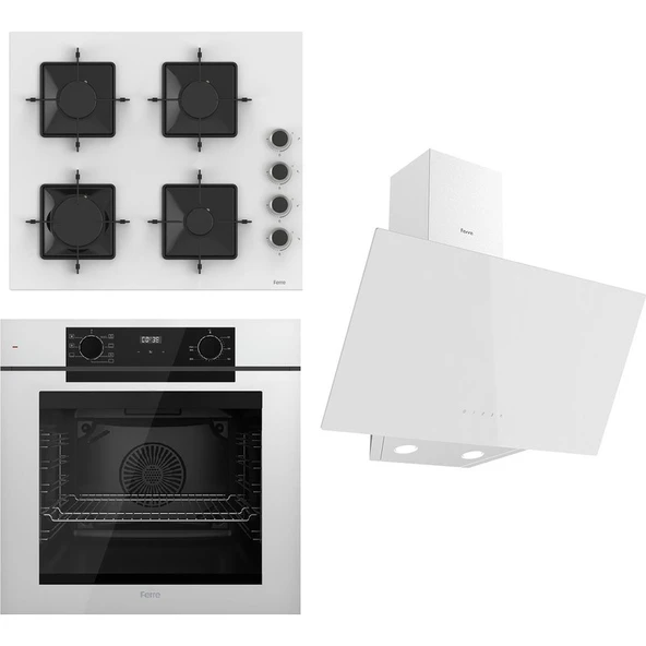 Ferre Steamart-Fryart Serisi Beyaz Set (SS206 + QEP63CB +D078) - Emaye Izgara ürün görseli