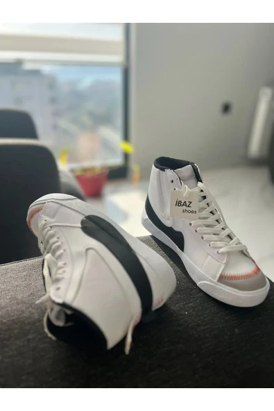 Blazer Jumbo Beyaz Siyah Bilekli Spor Ayakkabı - Resim 2