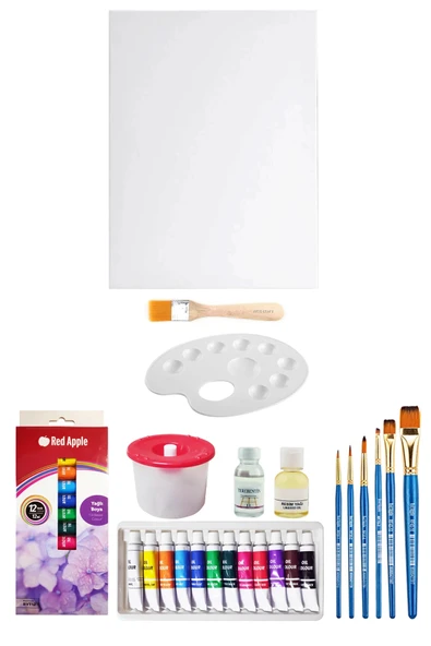 Tüp Yağlı Boya Seti 12'li 35x50 Tuval Seti ürün görseli