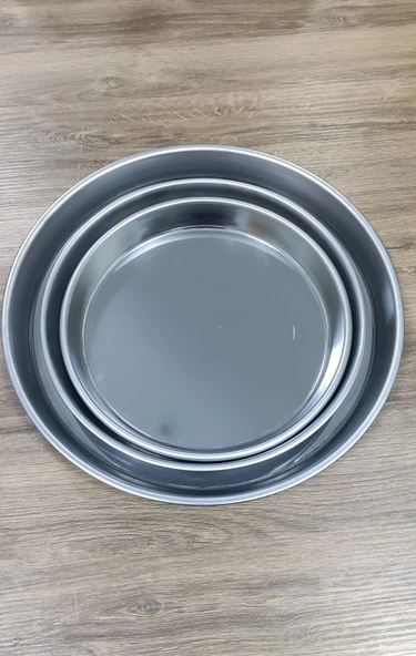 PASLANMAZ ÇELİK 3 LÜ FIRIN TEPSİSİ ÜÇLÜ TEPSİ - Resim 3