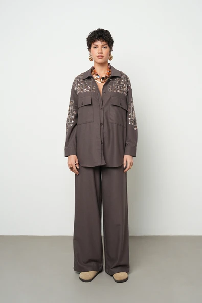 Kadın Robası Ve Kolları Nakış - Boncuk İşlemeli Ceket - 9