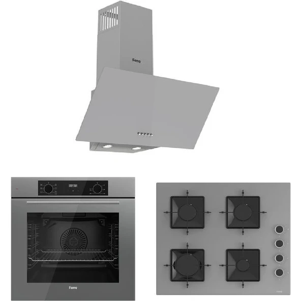 Ferre Flowart Serisi (QBL63CPR-SS208-D088) Ankastre Set ürün görseli