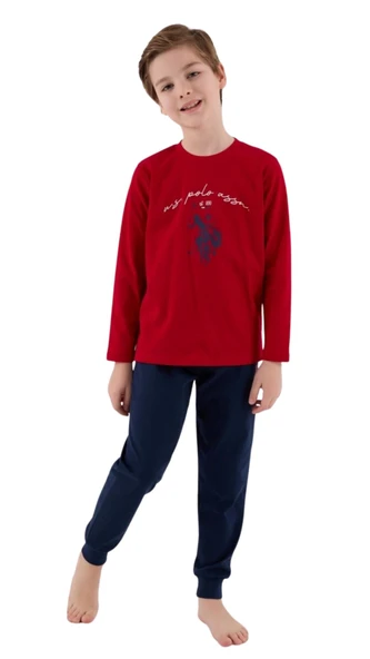 Us Polo Erkek Çocuk Garson Kırmızı Uzun Kol Pijama Takım 2233 ürün görseli