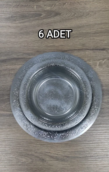 Otantik Desenli Krom Çelik Çorba Kasesi Ve Altlığı ürün görseli