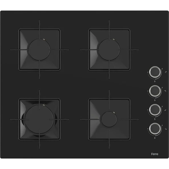 Ferre Flowart QBL63CS-SS205-D077 7 Prog. Dijital Turbo Ankastre Set - Siyah - Resim 2