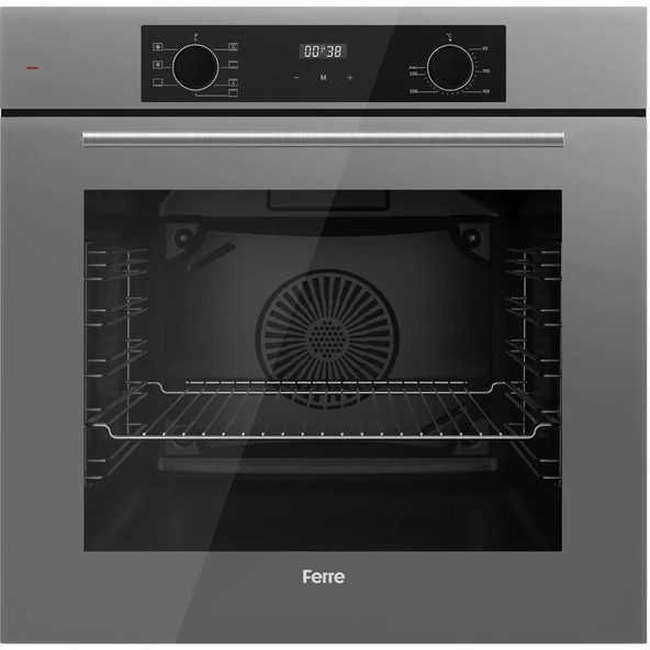 Ferre Flowart Serisi Gri Set (SC408-WFA + QBL63CPR +D079) - Döküm Izgara / 65 cm Ocak - Resim 4