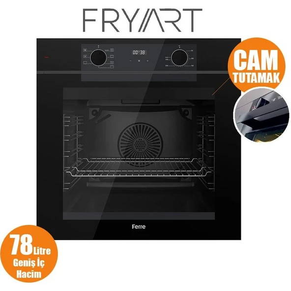 Ferre Fryart Serisi Siyah Set (SC405-WFA + QEP64CS +D063) - Döküm Izgara - 65 cm Ocak - Resim 5