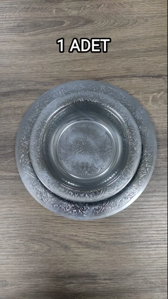 Otantik Desenli Krom Çelik Çorba Kasesi Ve Altlığı ürün görseli