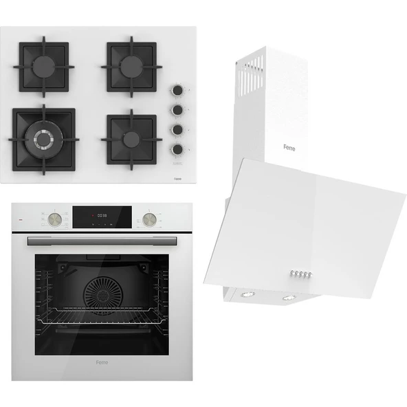 Ferre Flameart Sc Serisi Beyaz Set (SC406-WFA + QMS63CB +D087 ) - 65 Cm'lik Kare Döküm Izgara-Wok ürün görseli