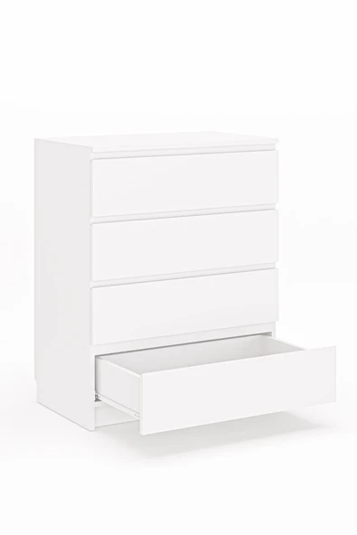 Derinkuyu 4 Çekmeceli Şifonyer Yatak Odası Bebek Odası Beyaz - 5