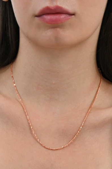 925 Ayar gümüş rose stella rocco lazer kesim italyan halat zincir SGTL13103ROSE ürün görseli