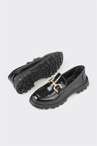 Siyah Kadın Loafer - Resim 3