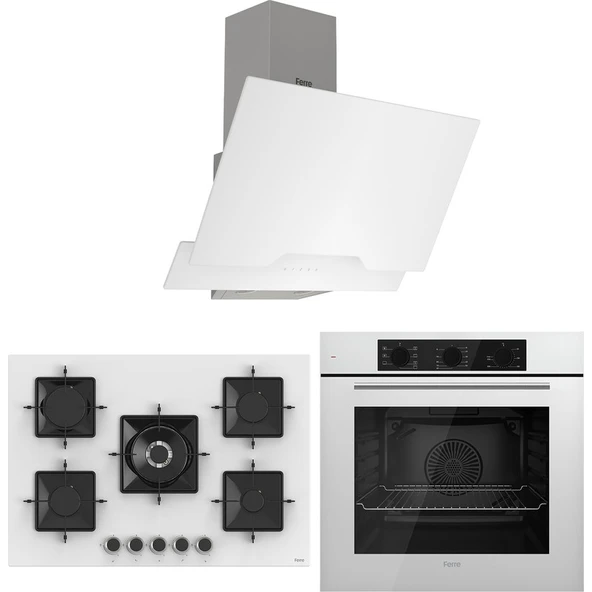 Ferre Ss Serisi Beyaz 5 Gözlü Ankastre Set ( QBL62CB-SS036-D064 ) ürün görseli