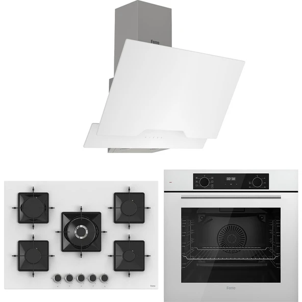 Ferre Flowart Florenz Pro Beyaz 3'lü Ankastre Set ( QBL63CB-SS036-D064 ) ürün görseli