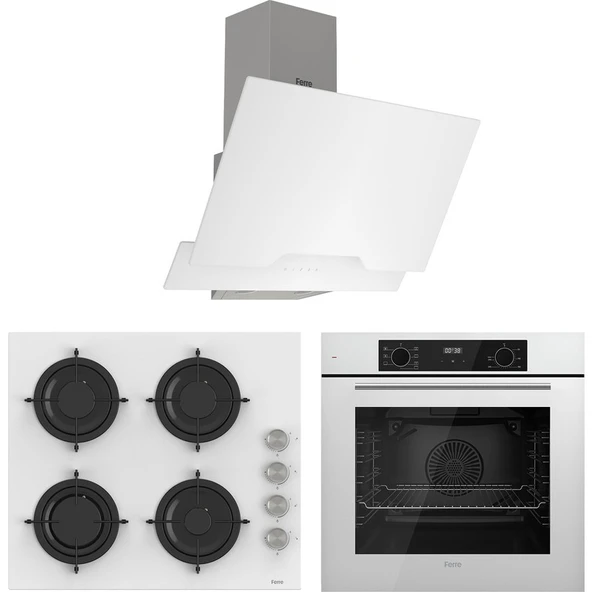 Ferre Flowart Lumora Pro Beyaz 3'lü Ankastre Set ( QBL63CB-CS206-D064 ) ürün görseli