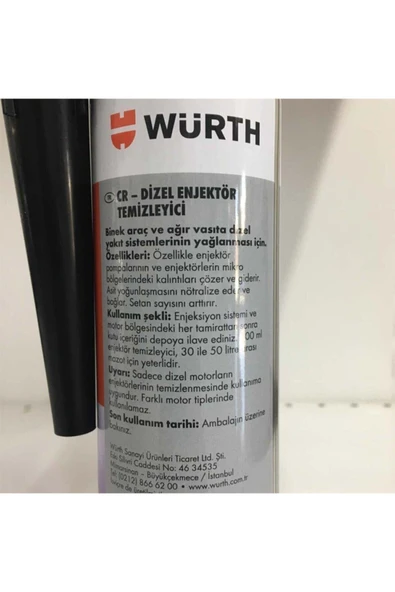 Würth Cr-dizel Yakıt Sistemi Ve Enjektör Temizleyici 300 ml - Resim 4
