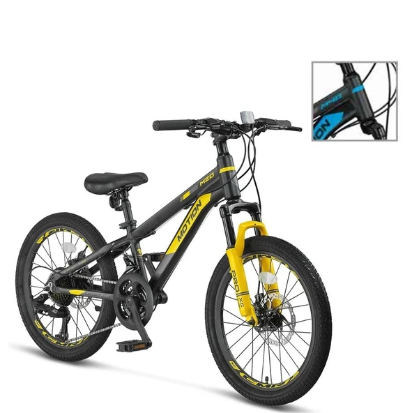 ÜMİT 2078 M-2D MOTION ERKEK ÇOCUK BİSİKLETİ 254H V 20 JANT 21 VİTES SİYAH MAVİ ürün görseli