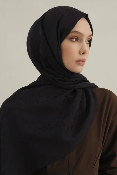 Lyocell Naia Kare Monogram Şal 6 - Resim 9