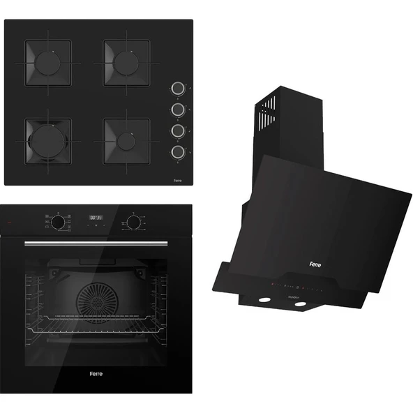 Ferre Flowart-Sılentart Serisi Siyah Set (SS205 + QBL63CS +D063-SA ) - Emaye Izgara ürün görseli