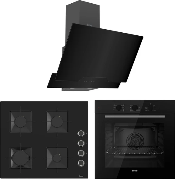 Ferre Elegant Line Siyah Ankastre Set ( QBL62CS-SS205-D063 ) ürün görseli