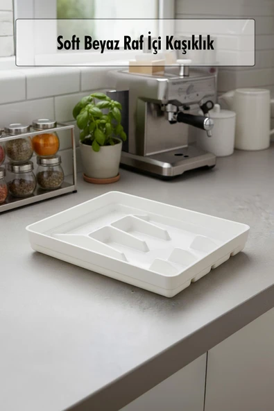 Soft Beyaz Akrilik Raf İçi Kaşıklık 26,5×34,5×4,5 cm ürün görseli 1