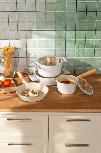 Emsan Crystal Elegant Tencere Seti Bej - 2